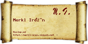 Merkl Irén névjegykártya